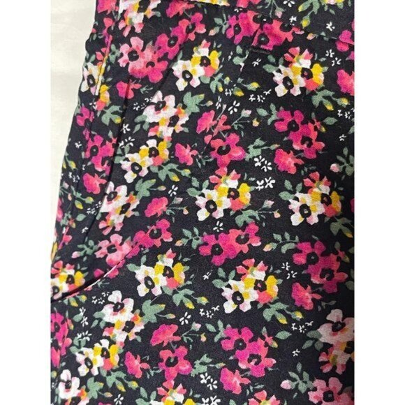 miley cyrus max azria shorts floral black pink pockets zipper cotton size 5 READ - Picture 6 of 8